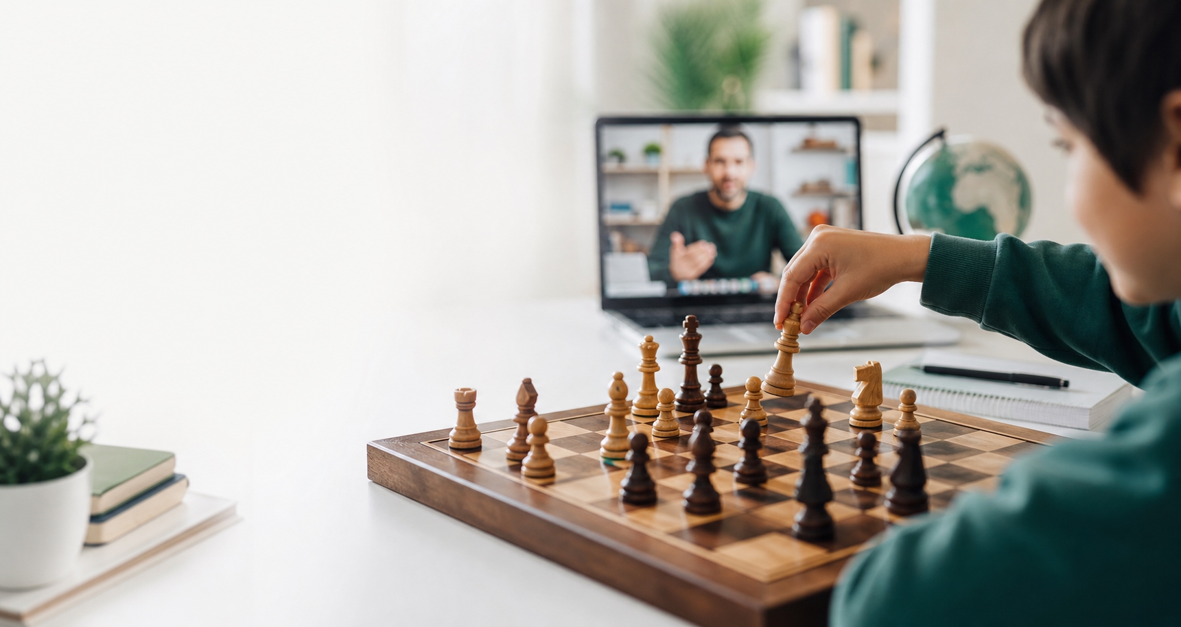 Student enjoying chess learning